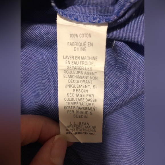 LL Bean blue, fitted with ruffle placket, S, button up shirt - Picture 3 of 13